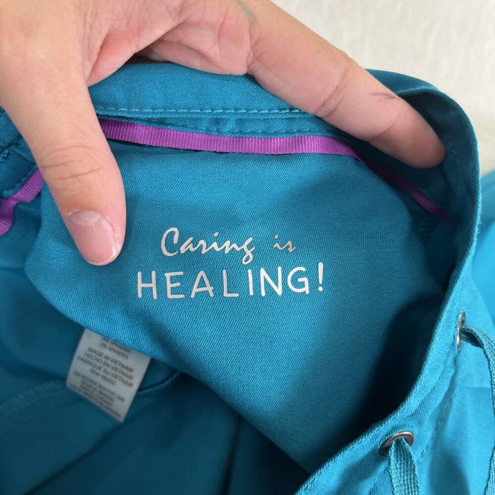 NWOT Purple Label by Healing Hands Teal Taylor Scrub Pants Size Small Charity - Picture 13 of 13